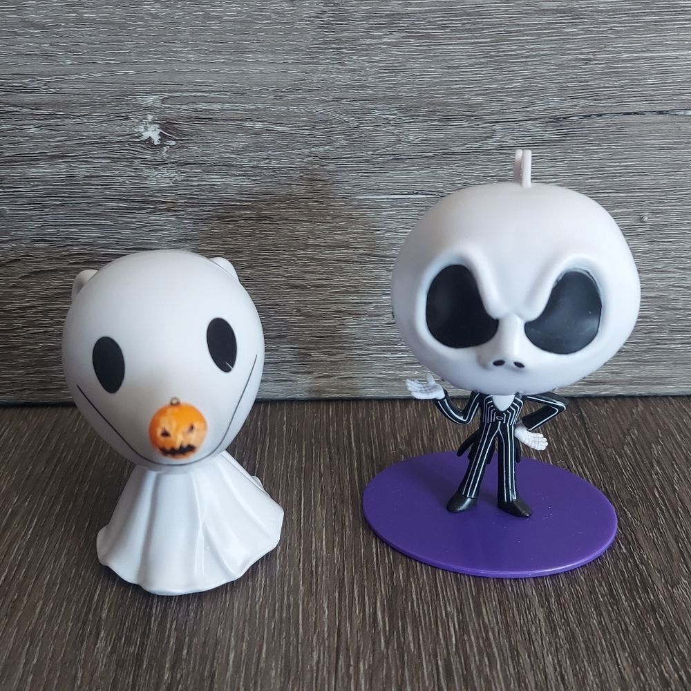 Disney The Nightmare Before Christmas Zero & Jack Skellington Plastic Figurines